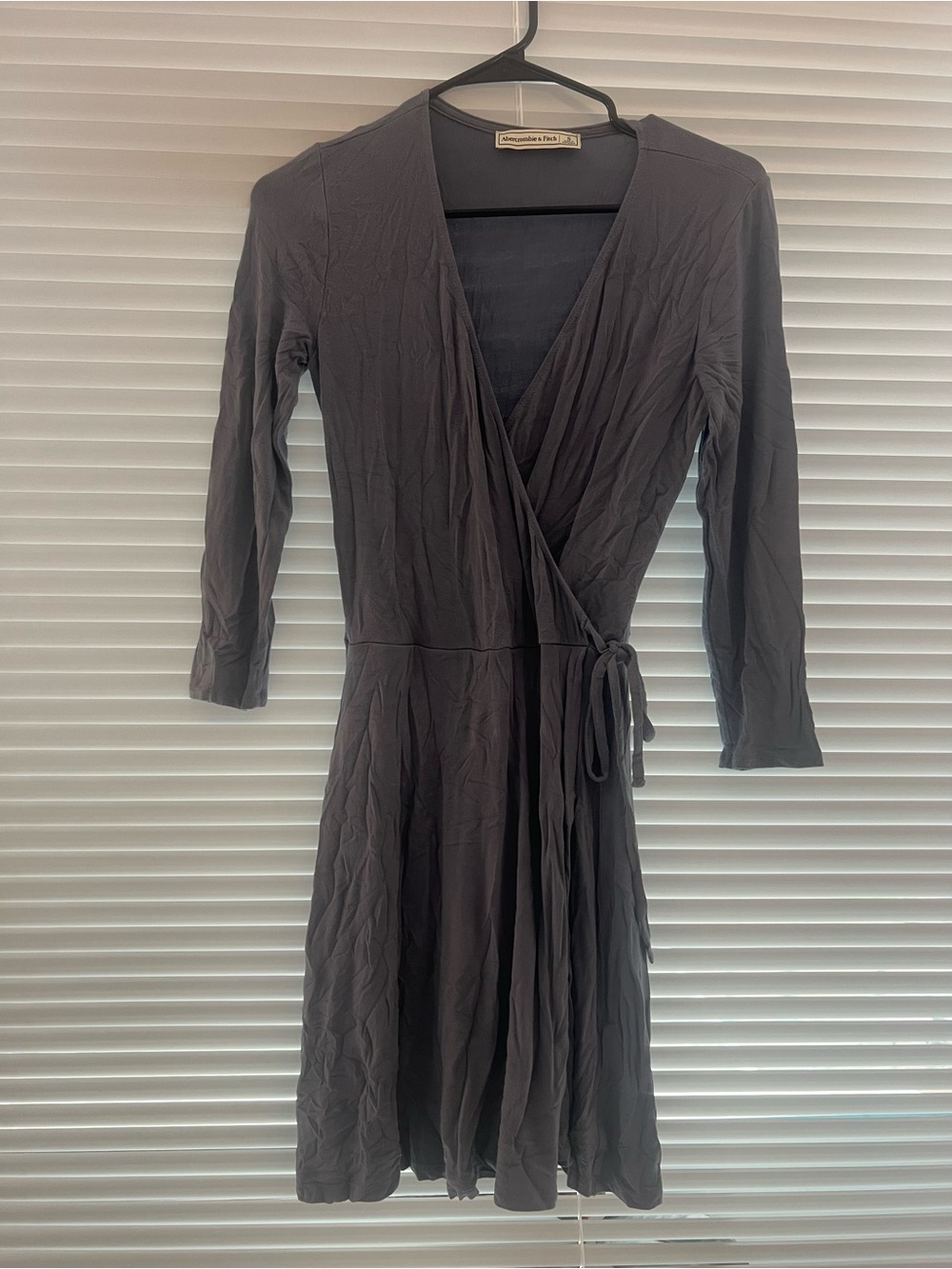 Abercrombie & Fitch Charcoal Gray Wrap Mini Dress